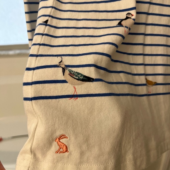 NWOT Joules Harbour Print Long Sleeve Jersey Top in Bird Stripe - Picture 9 of 10
